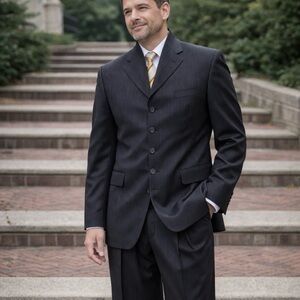 Classic Jason Evans suit 46R blazer / 40W x 30 length front pleats pants